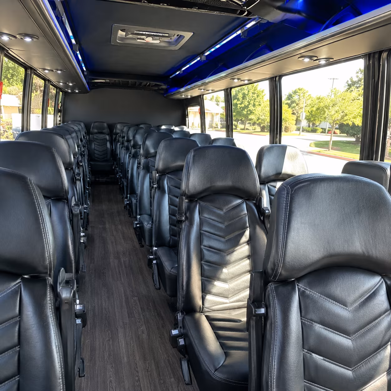 plano 25 passenger minibus inside