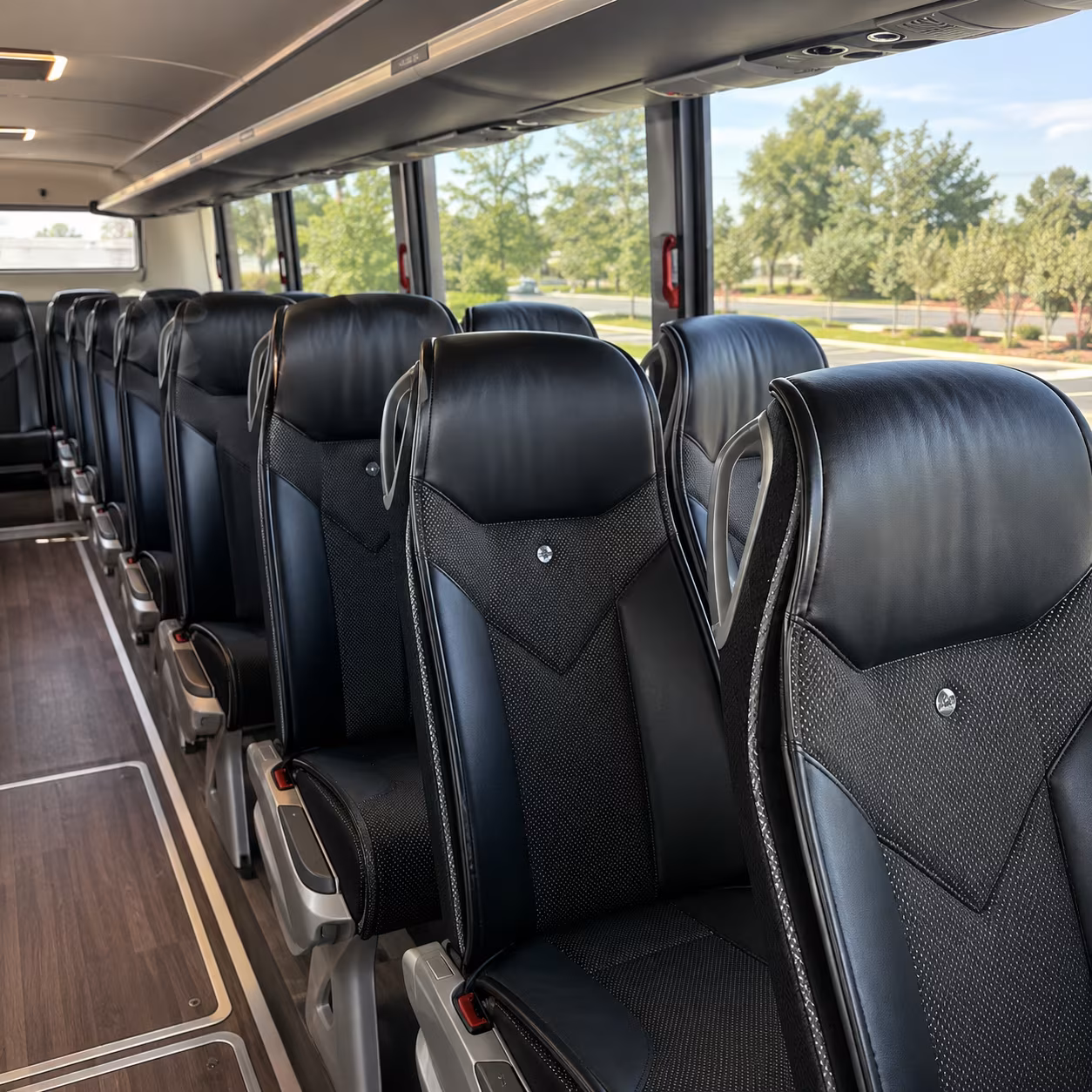 plano 45 passenger charter bus interior