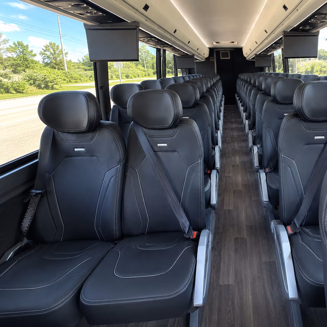 plano 47 passenger charter bus inside