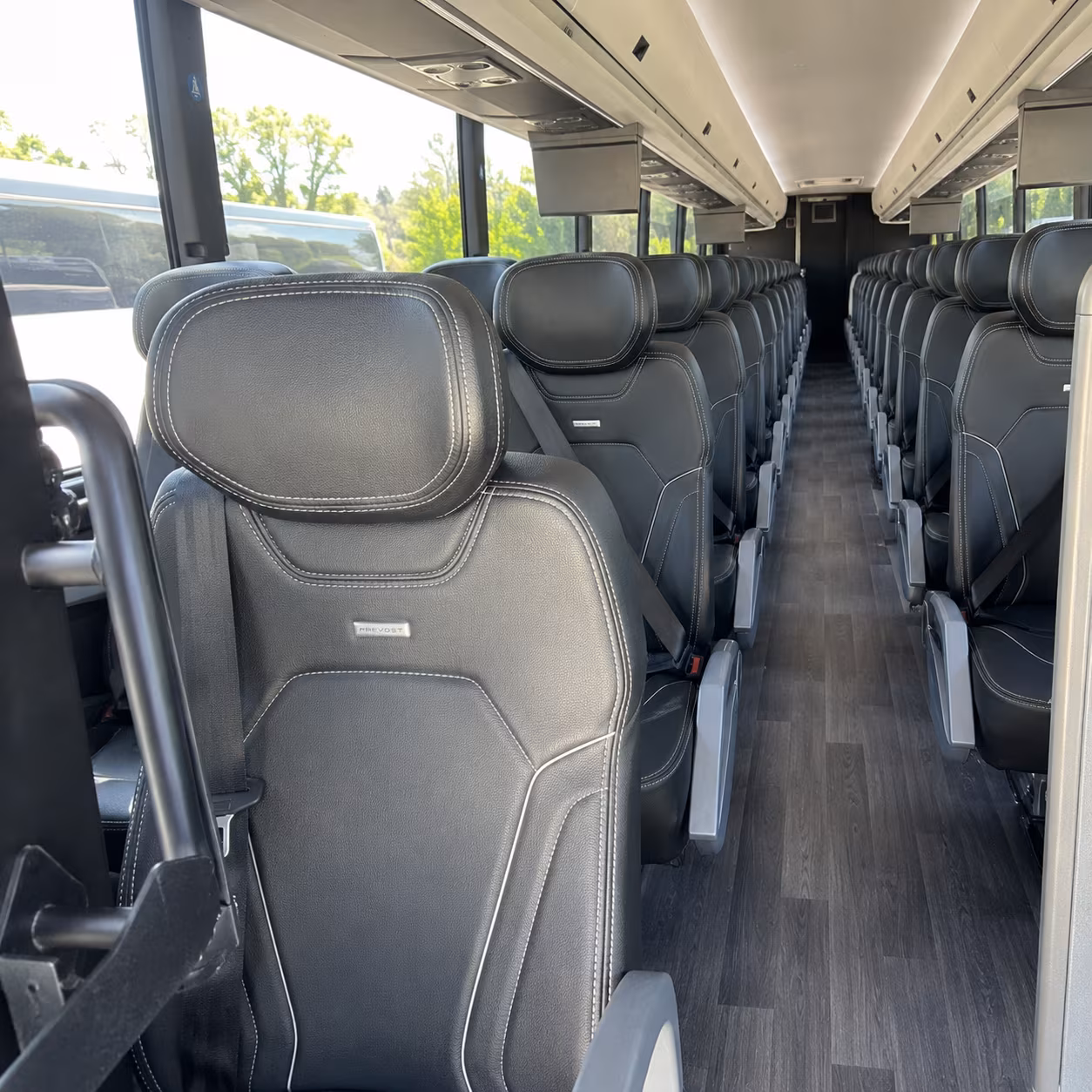 plano 47 passenger charter bus interior