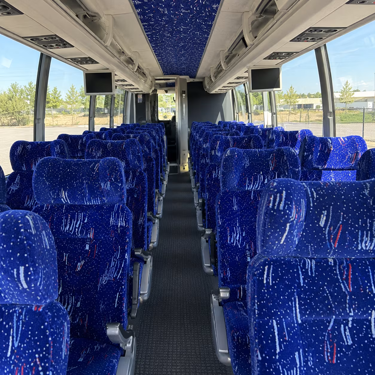 plano 54 passenger charter bus interior