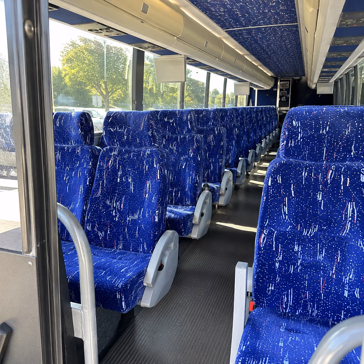 plano charter bus inside