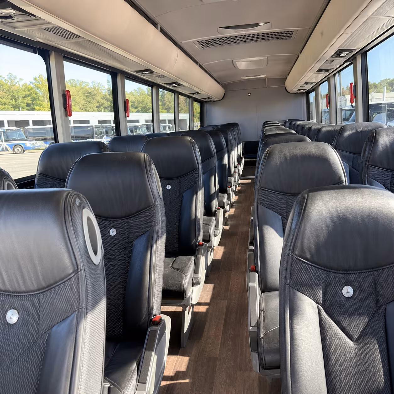 plano charter bus interior