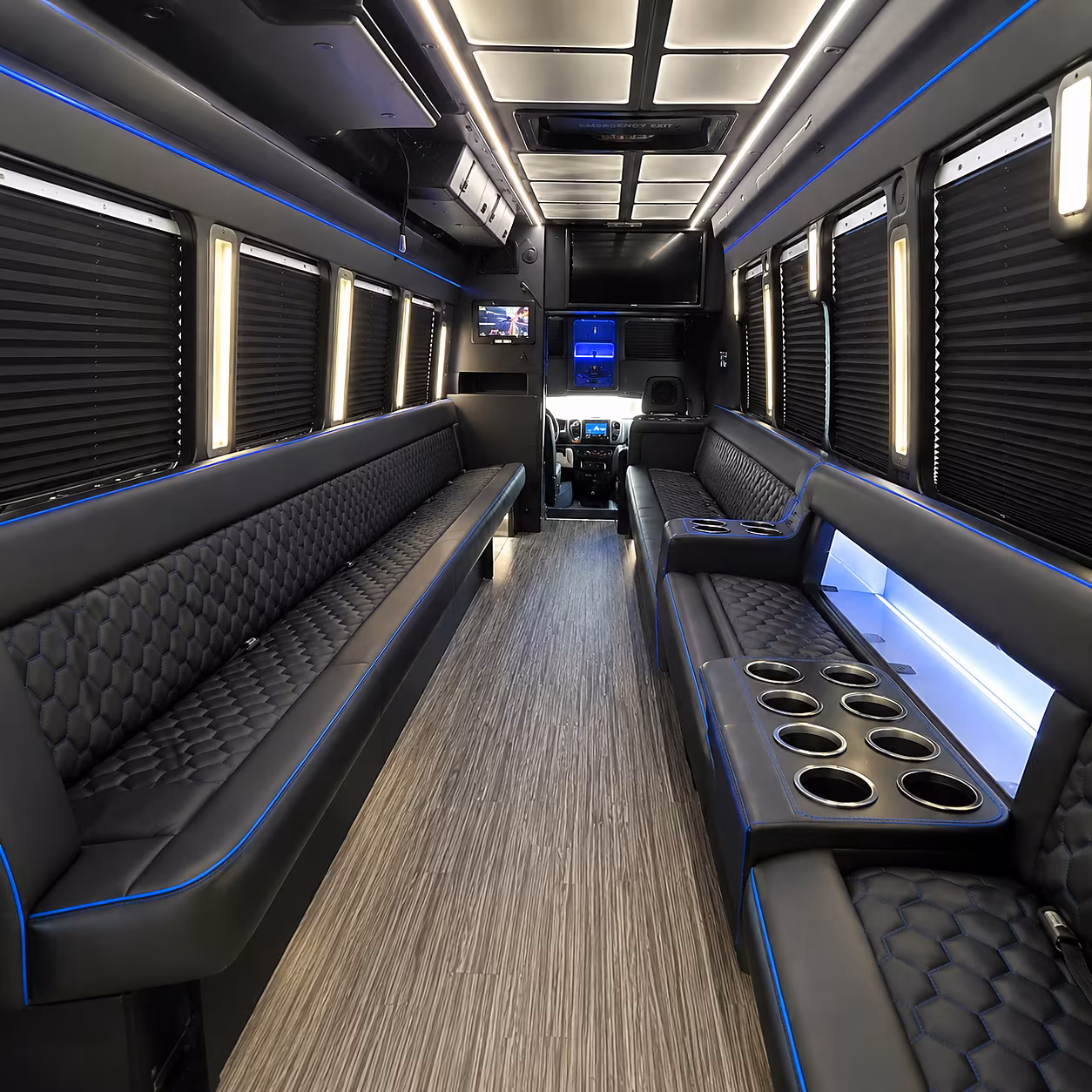 plano party bus interior
